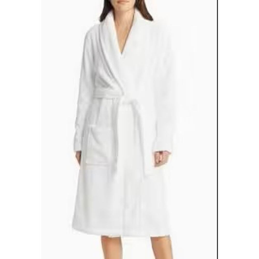 NWOT Classic Turkish Cotton Robe in White Sz Medium Slightly Flawed